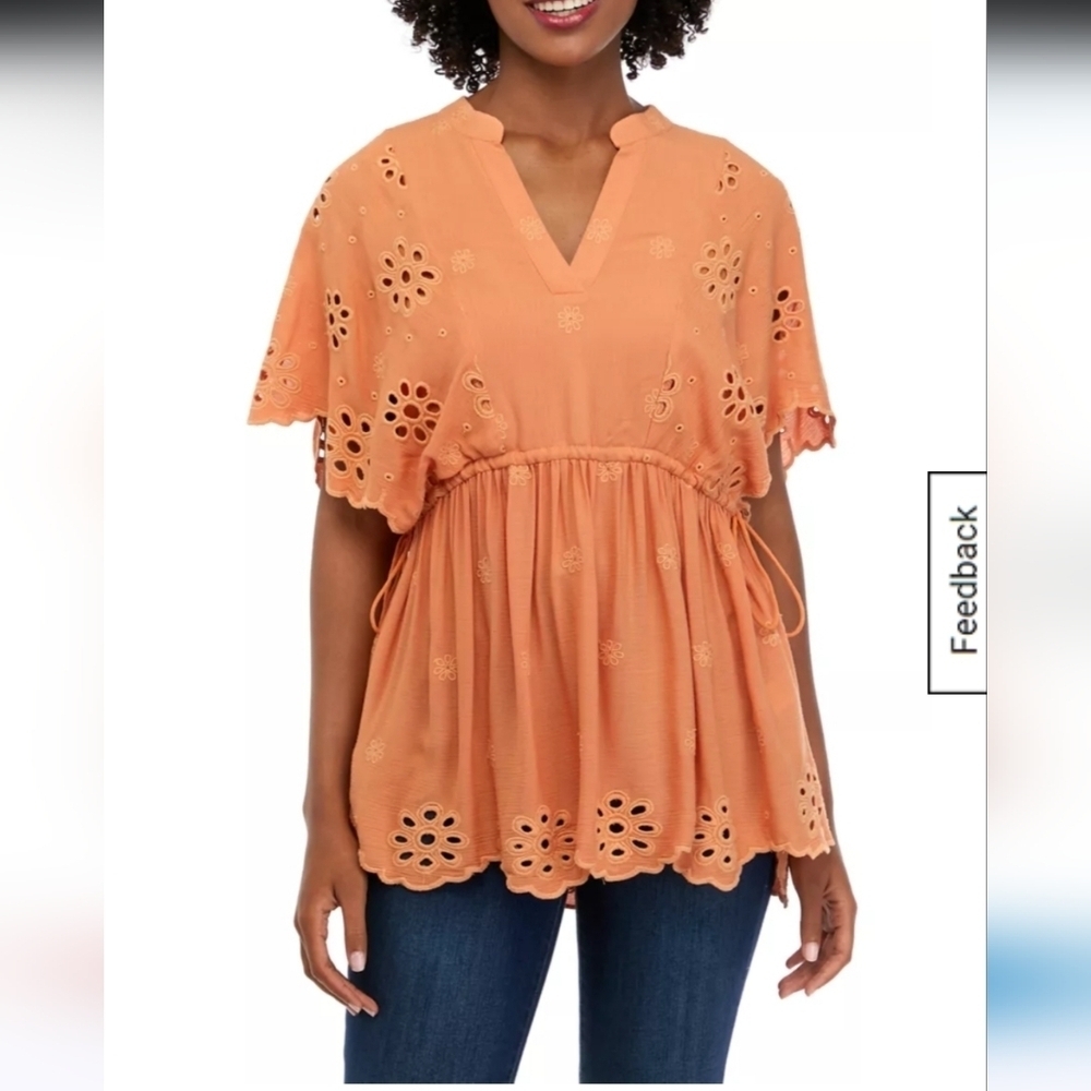 Tahari Eyelet Top